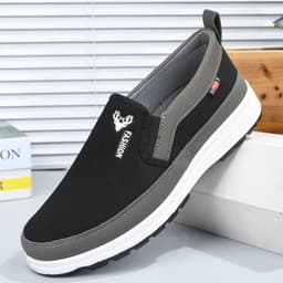 image-Men's Canvas Work Shoes - Blue Mesh Casual Size 44