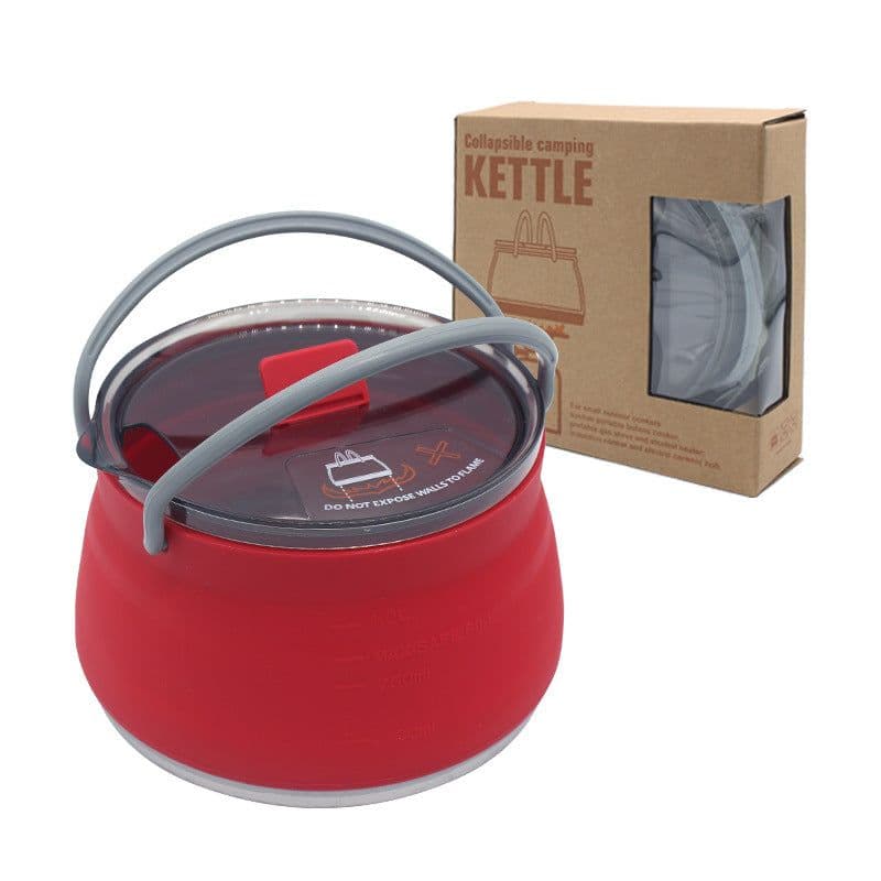 image-Camping Portable Silicone Folding Kettle - 1L Black