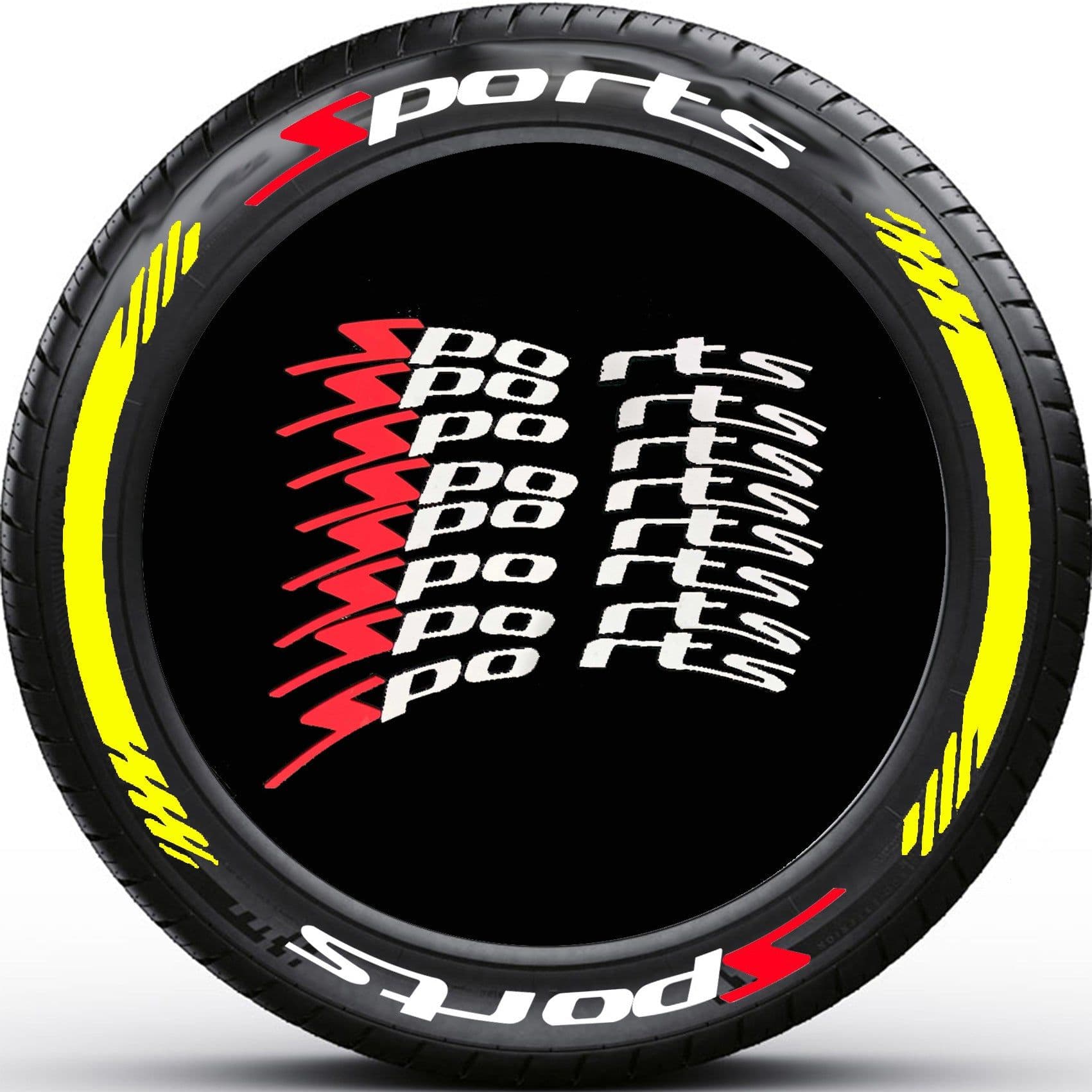 image-SPORTS Tire Letter Stickers - PVC 8 Sets DIY Decoration
