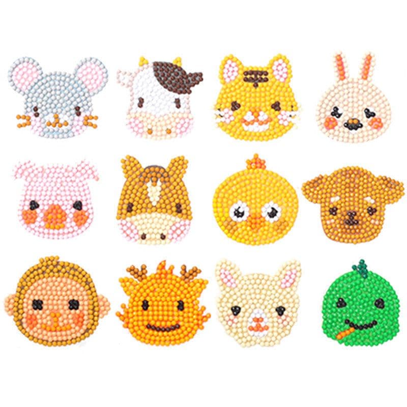 image-Douyin Rabbit Year Puzzle Sticker - DIY Crystal Diamond Fridge Decal - Cartoon Style