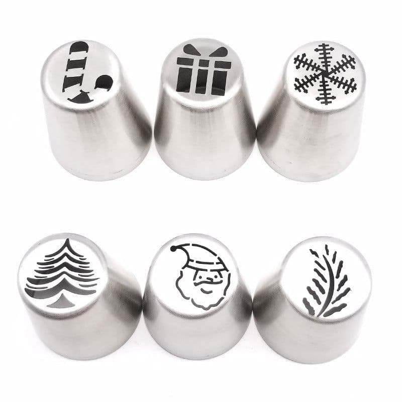 image-Stainless Steel Christmas Piping Nozzle Set 15pcs - Cream Decor Tools