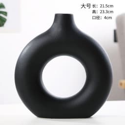image-Nordic Ceramic Flower Arrangement Vase - Creative Round Dry Hydroponic Decor