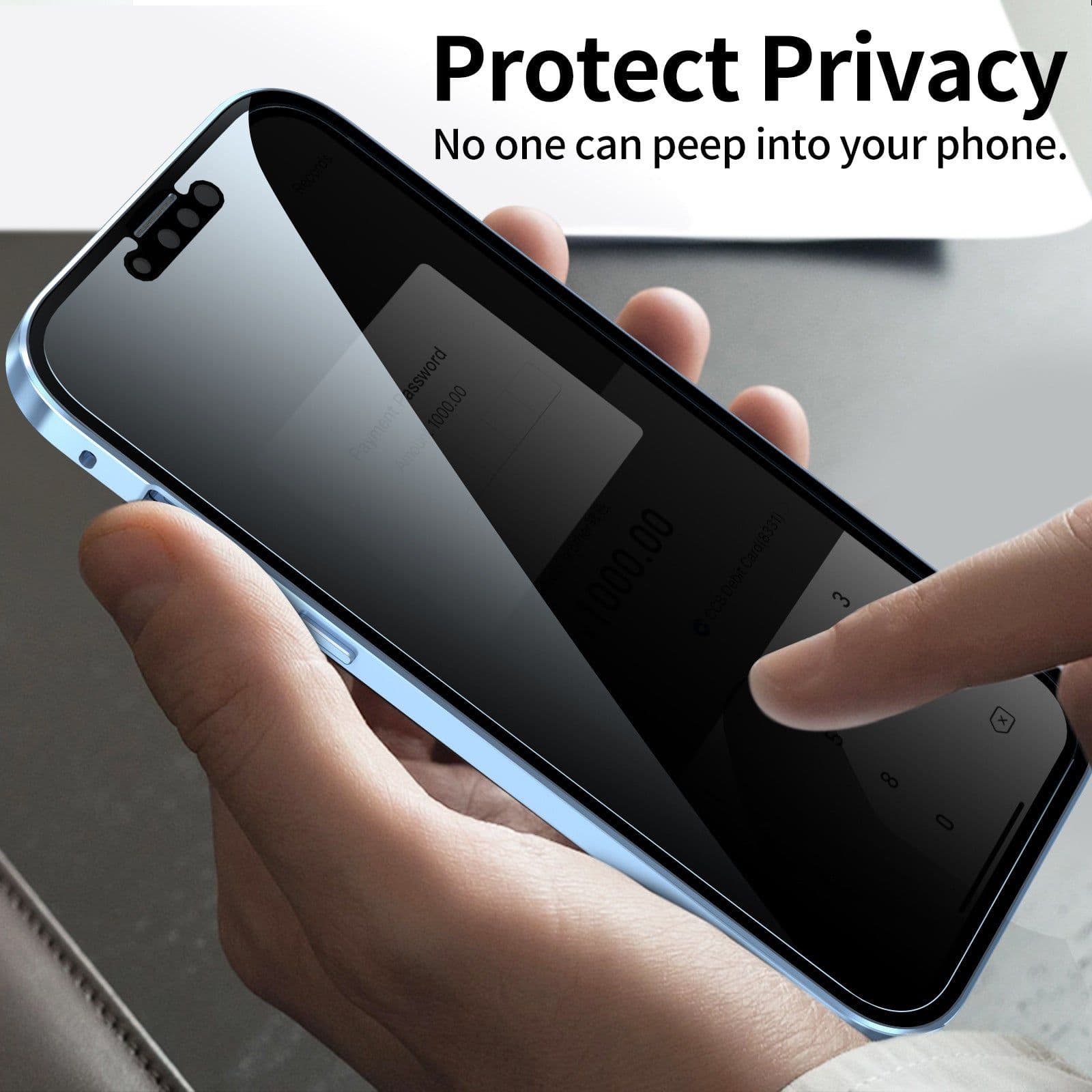 image-Suitable for Apple 13Pro privacy Magneto mobile phone case iPhone13Promax magnetic double-sided glass case