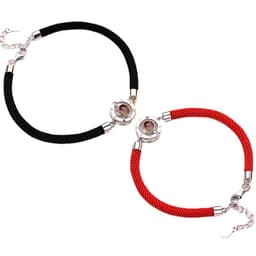 image-Couple Bracelets 100 Languages I Love You - Black Red