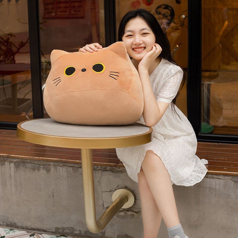 image-Cross-border small black cat pillow plush doll cute and cute cat can be added with LOGO doll