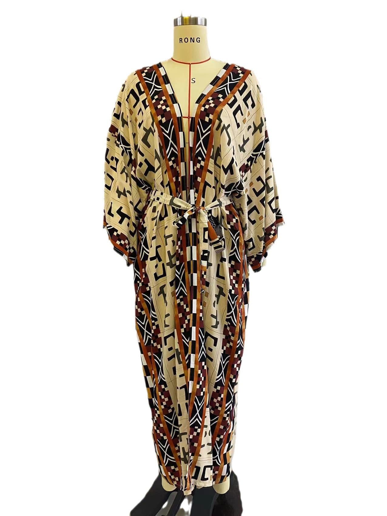 image-Long Beach Robe - Light Blue Sun Protection Kimono Cardigan