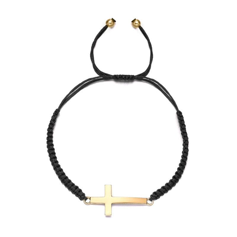 image-Ba Yue Cross-Border Couple Rope Bracelet - Red/Black Alloy