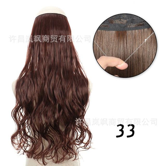 image-Lansa Adjustable Wig Piece 56 cm Seamless Long Curly Hair