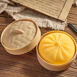 image-Simulation Steamed Bun Stress Toy - Green
