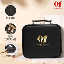 image-Cosmetic Bag with LED Mirror - Large Capacity Travel