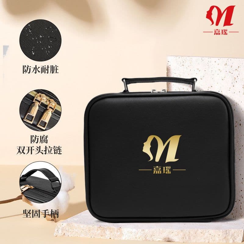 image-Cosmetic Bag with LED Mirror - Large Capacity Travel