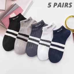 image-Men's Ankle Socks - Breathable Cotton Sports Socks