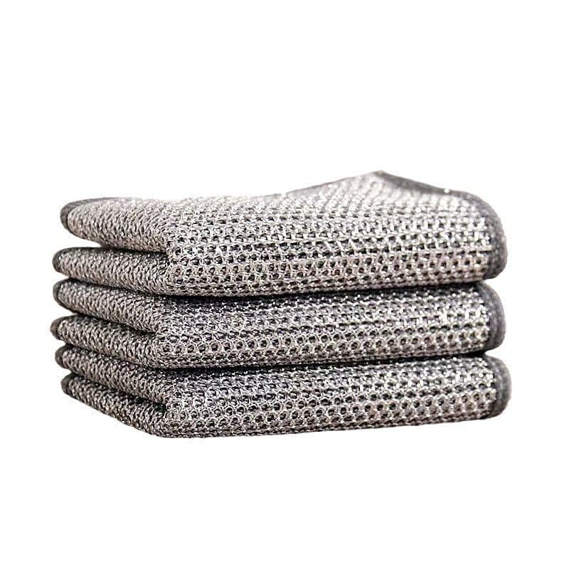image-Metal wire dish cloth steel wire rag oil-free silver wire rag
