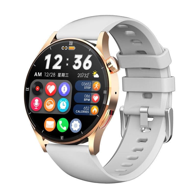 image-QS39 Smart Watch - Bamboo Steel Gold 1.32"