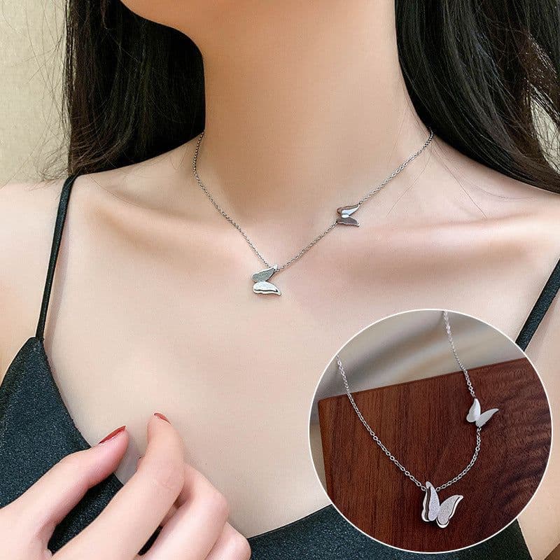 image-Titanium Steel Diamond Necklace - Women's Clavicle Chain