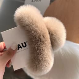 image-Rex Rabbit Fur Hair Clip - Moss Green XL 15cm Plush
