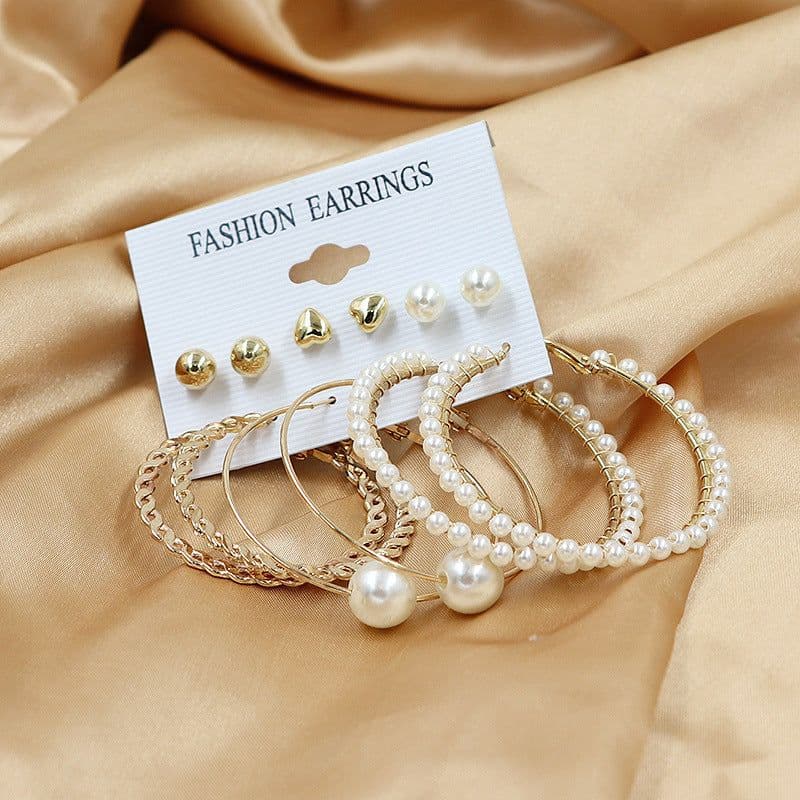 image-European and American cross-border earrings retro alloy butterfly snake earrings creative simple acrylic earrings set