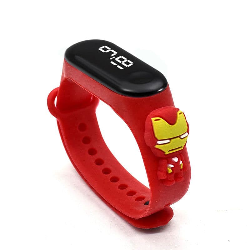 image-Best selling superman bracelet watch LED cartoon doll children's electronic watch student trend fashion swimming waterproof watch