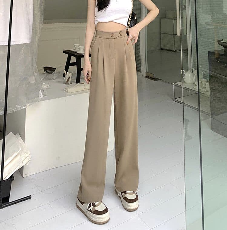 image-Korean Women's High Waist Black Pants Spring Summer