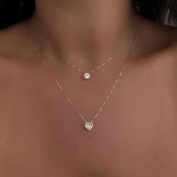image-Cross-border hot-selling double-layer diamond-encrusted love drop pendant necklace women's multi-layer collarbone chain necklace jewelry wholesale