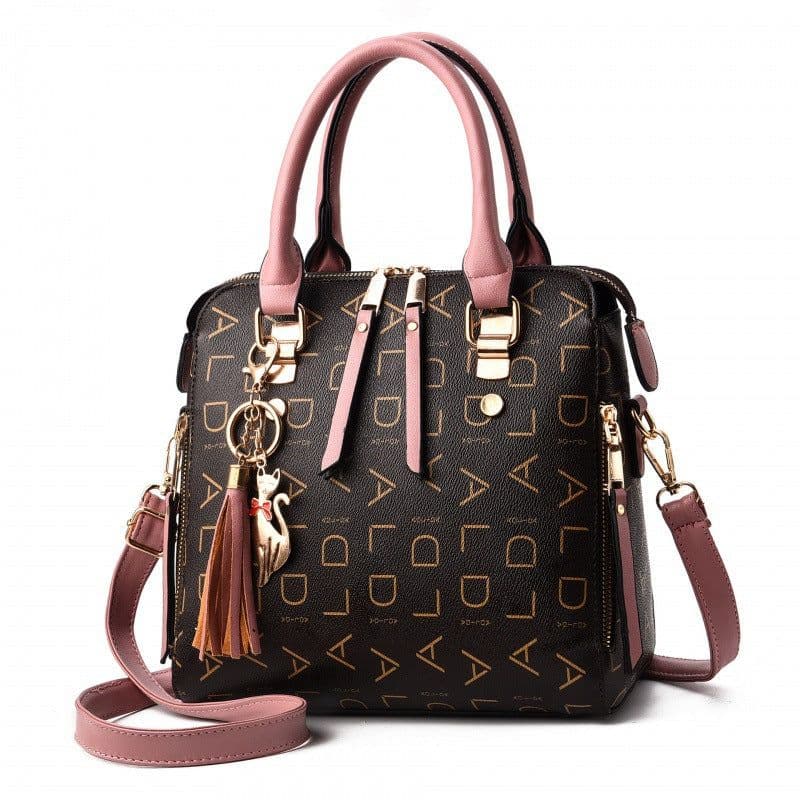 image-Charm or Beauty PU Crossbody Bag - Brown ALD Pattern