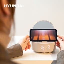 image-Multifunctional Wireless Cosmetic Mirror with Bluetooth Speaker & Alarm Clock