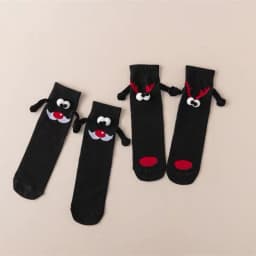 image-Magnetic Christmas Mid-Calf Socks - White