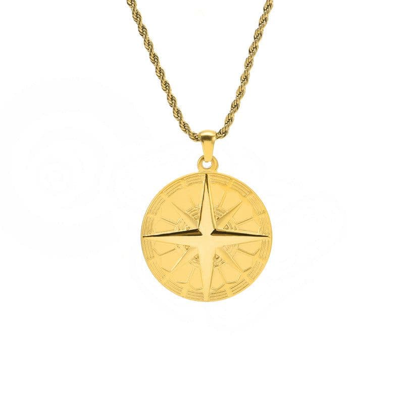 image-European and American Jewelry Wholesale Vietnam Shajin Mandala Four-pointed Star Pendant Mandala Men and Women Couples Mantra Necklace