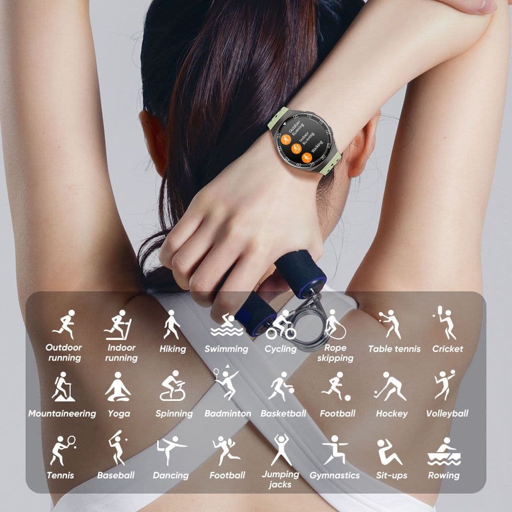 image-SENBONO MAX1 Smartwatch - Green Heart Rate Monitor