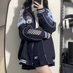 image-Embroidered baseball uniform men's and women's casual jacket autumn 2023 new loose trendy brand American jacket