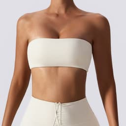 image-Strapless Sports Bra Tube Top Nylon - Nude