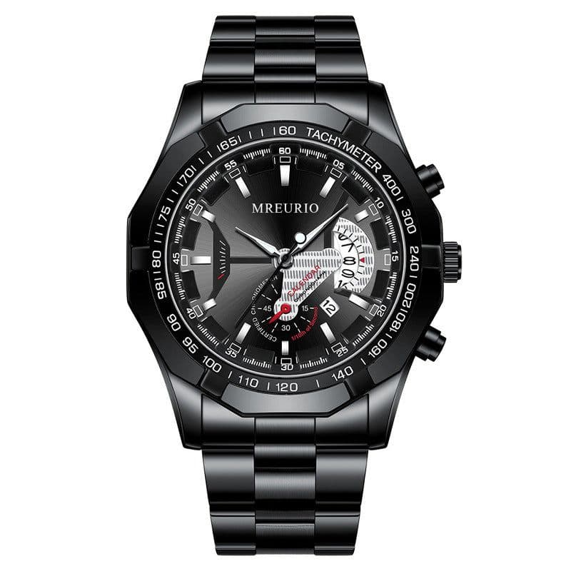 image-Men's Watch - Large Dial Steel Band Calendar