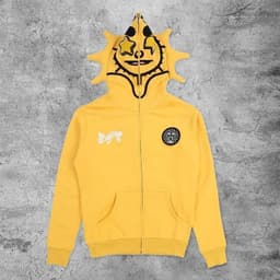 image-The latest cross-border new men's and women's fashion brand with the same style of skull lazy style 3D digital printing hooded long-sleeved zipper sweatshirt