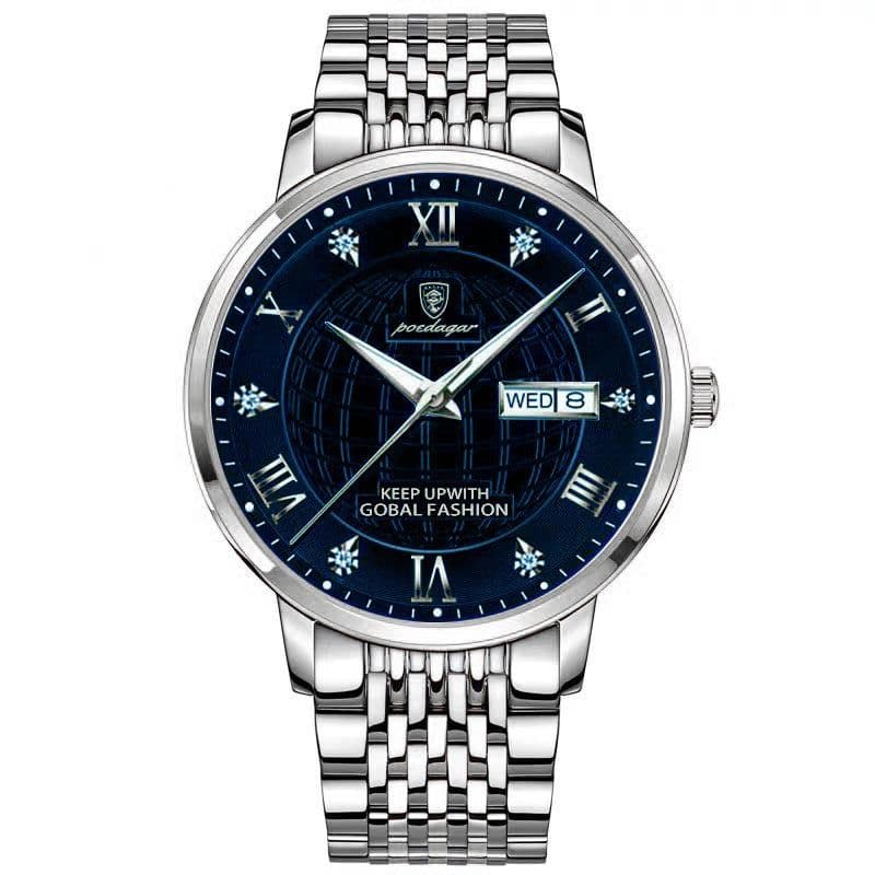 image-Poedagar Swiss Quartz 41.5mm Men's Watch - Gold 30M Waterproof