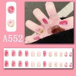 image-Summer fresh, sweet and cool style manicure, wearable nail pieces, French line blending, removable fake nail pieces, finished products wholesale