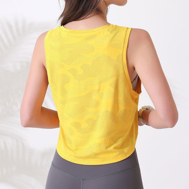image-Airun Sports Vest Women Light Yellow L Sleeveless