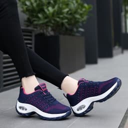 image-Women's Air Cushion Casual Shoes - Mesh Grey Size 41