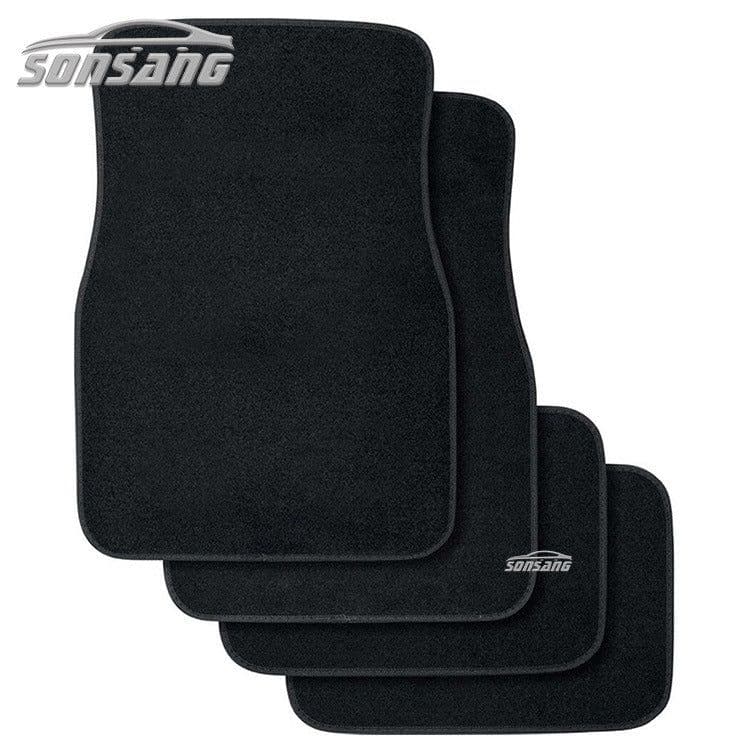 image-Car Floor Mats Set 4-Piece Universal Suede Black
