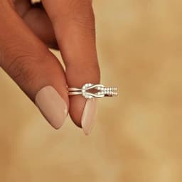 image-The new Korean version of the knotted diamond ring women's simple fashion temperament personality high-end open ring cross-border special supply