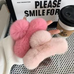 image-Rex Rabbit Fur Hair Clip - Moss Green XL 15cm Plush