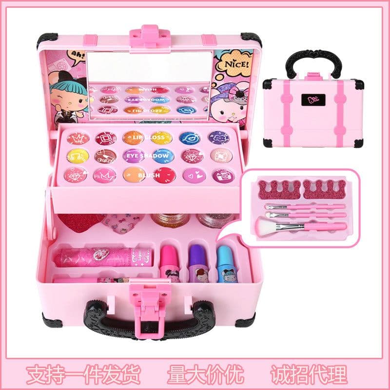 image-Kids Makeup Toy Suitcase - Princess Makeup Set for Girls 7-14 Years Old - Birthday Gift