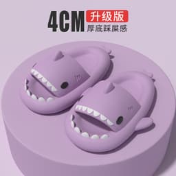 image-Shark Couple Slippers - Grey Unisex Indoor Outdoor Sandals