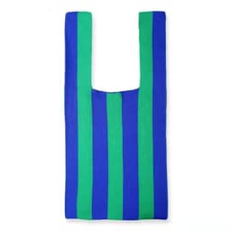 image-2021 Japan and South Korea cross-border checkerboard contrast color knitted shoulder tote bag woven tote bag shoulder underarm bag women