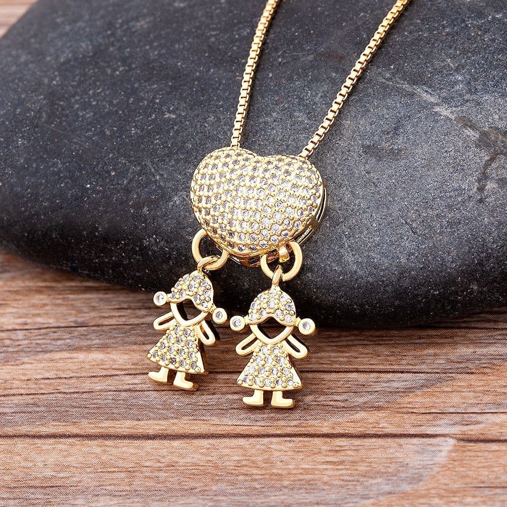image-Children's Number Pendant Necklace - 18k Gold Plated Copper