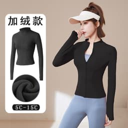 image-Women's Spring/Autumn Running Jacket, Quick-Drying Yoga Top, XXXL