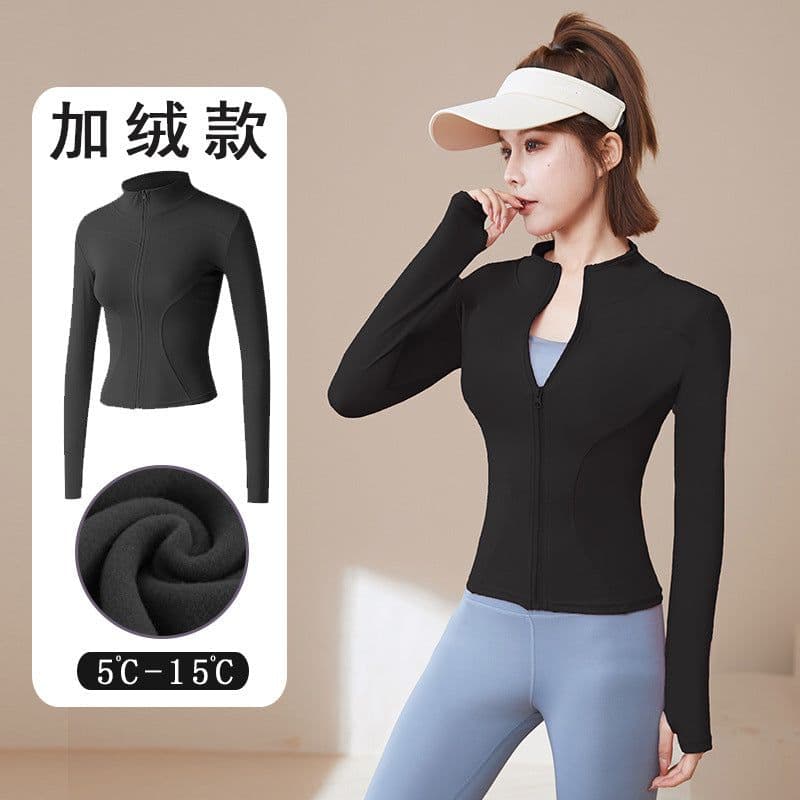 image-Women's Spring/Autumn Running Jacket, Quick-Drying Yoga Top, XXXL