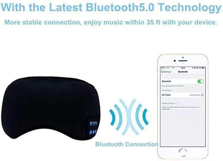 image-Cross-border 3D Bluetooth eye mask headset smart wireless music call earmuffs breathable sleep artifact shading eye mask