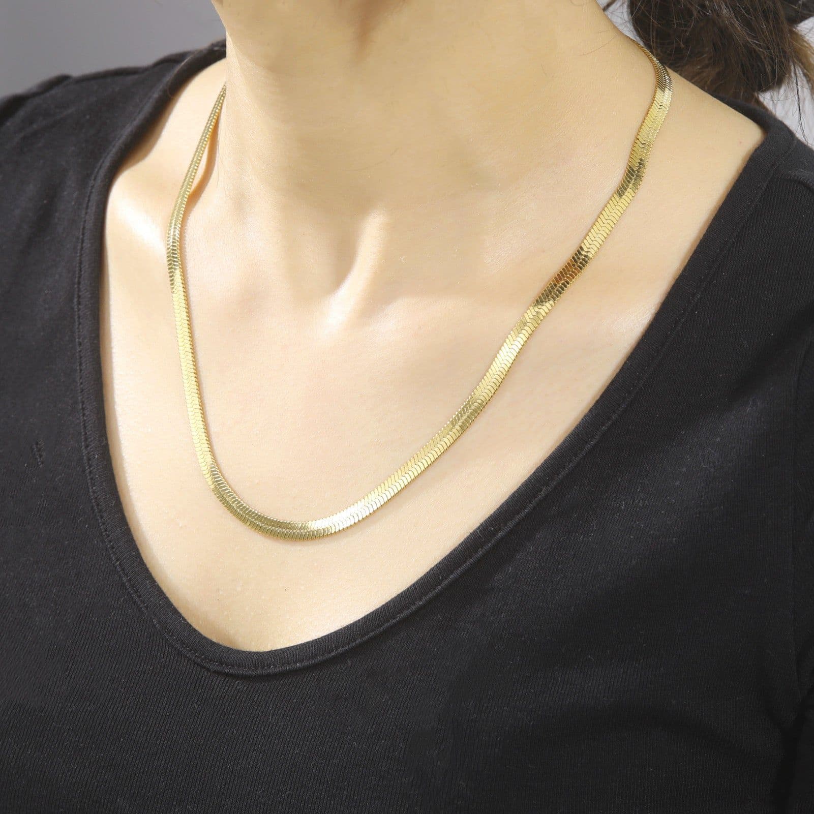 image-Stainless Steel Snake Chain Necklace Unisex 41-50cm