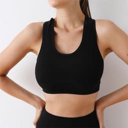 image-Dai Jiaoyi Pink Yoga Sports Bra with Chest Pad - XL, Nylon/Nylon