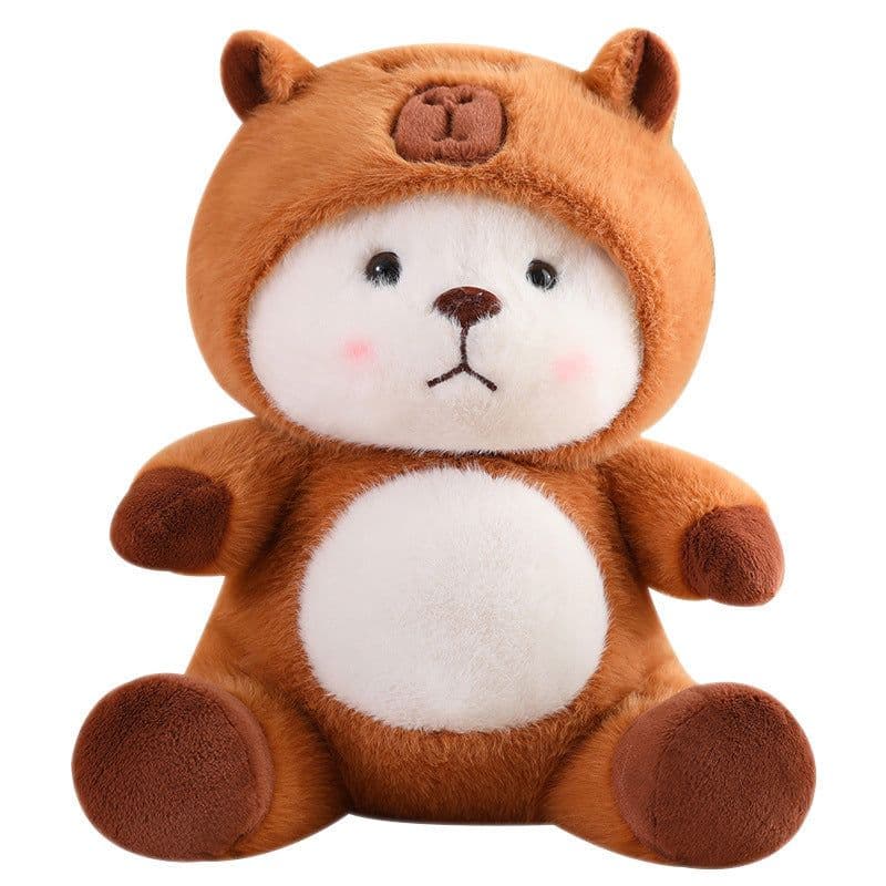 image-Internet celebrity Kapibala transforms into a bear plush toy, cute cross-dressing Capybara doll as a birthday gift for children